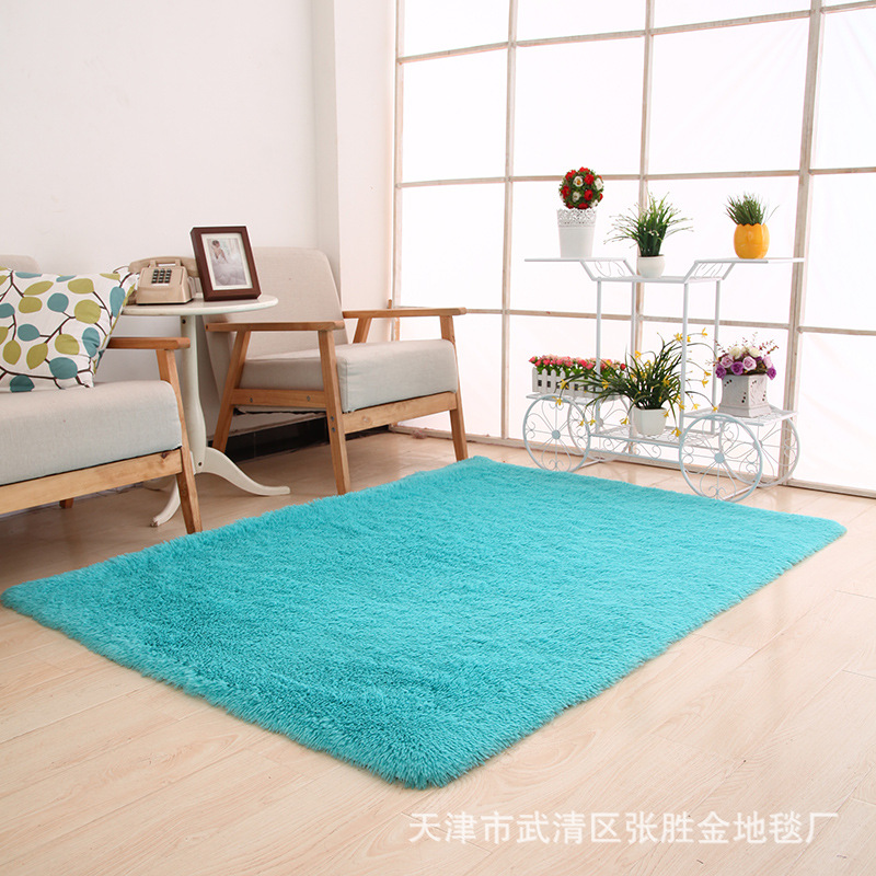 Venta al por mayor de felpa gruesa sala de estar dormitorio corbata-teñido seda alfombra de piso estera puerta baño cocina piso alfombra