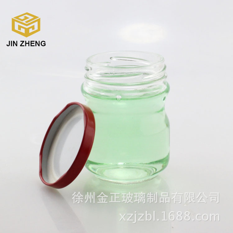 批发定做 高白料200ml密封玻璃罐 收腰款罐头酱菜罐子