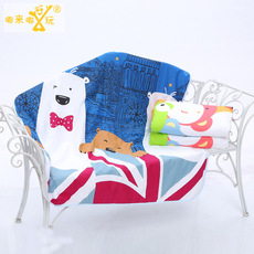 嘟来嘟玩大号防水宝宝隔尿床垫 婴幼儿三层斜纹棉尿垫 110*158cm