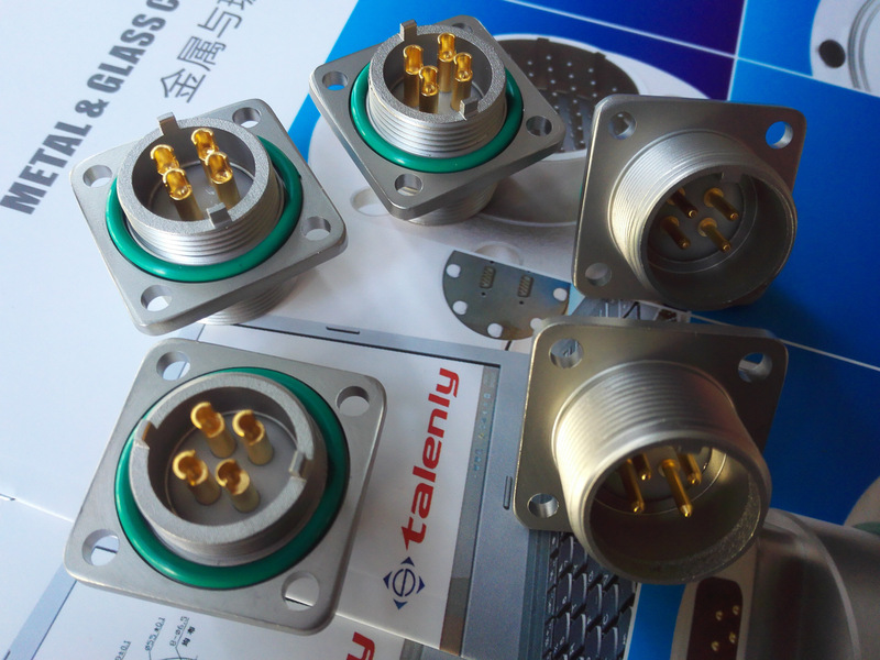 Glass Sintered 2PM18 Airtight Airplug 4 Core Round Electrical Connector Metal & Glass Seal