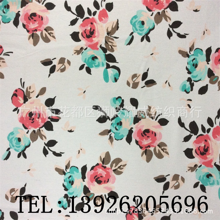 批發環保活性印花加厚防水帆布古典牡丹鳳凰/蝴蝶印花布純棉面料