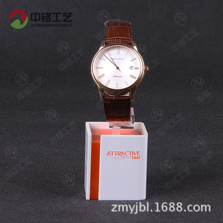 中山厂家定做亚克力手表展示底座  白色带C圈亚克力手表展示架