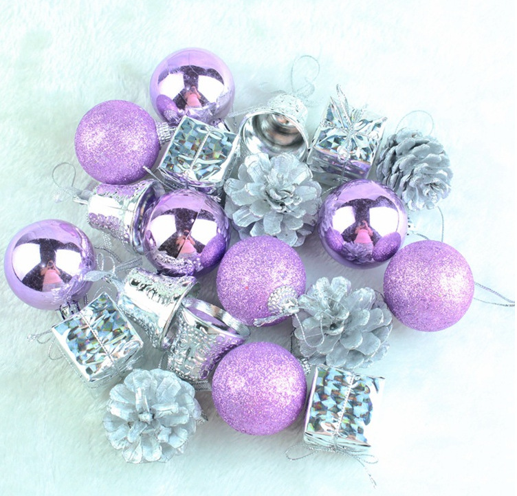 Decoración de Navidad 20 piezas púrpura bolsa de Navidad colgante árbol de Navidad