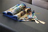 Foreign Trade Blue Mediterranean Cotton Table Cloth Steel Sunflower Table Flag Decoration Cloth Hotel bed flag tea table