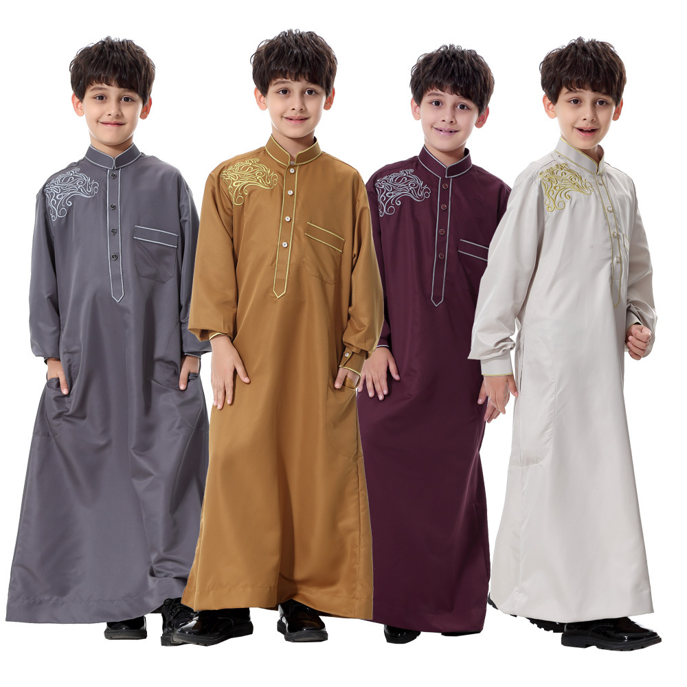 Children Pakaian Muslim Jubahs Muslim Arab Anak Laki-laki Thobe Thawb Caftan-Internasional