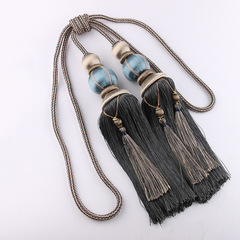 【朵漫】 雙燈籠球人造絲流蘇掛球 家紡窗簾高品質掛球批發