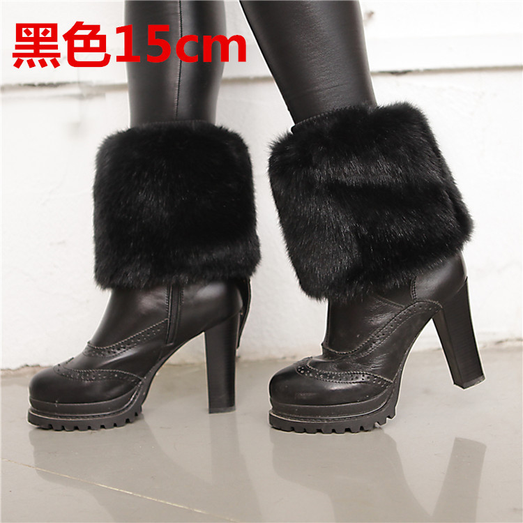 2019仿兔毛皮草鞋套 腿套 長款襪套   皮草保暖腳套女