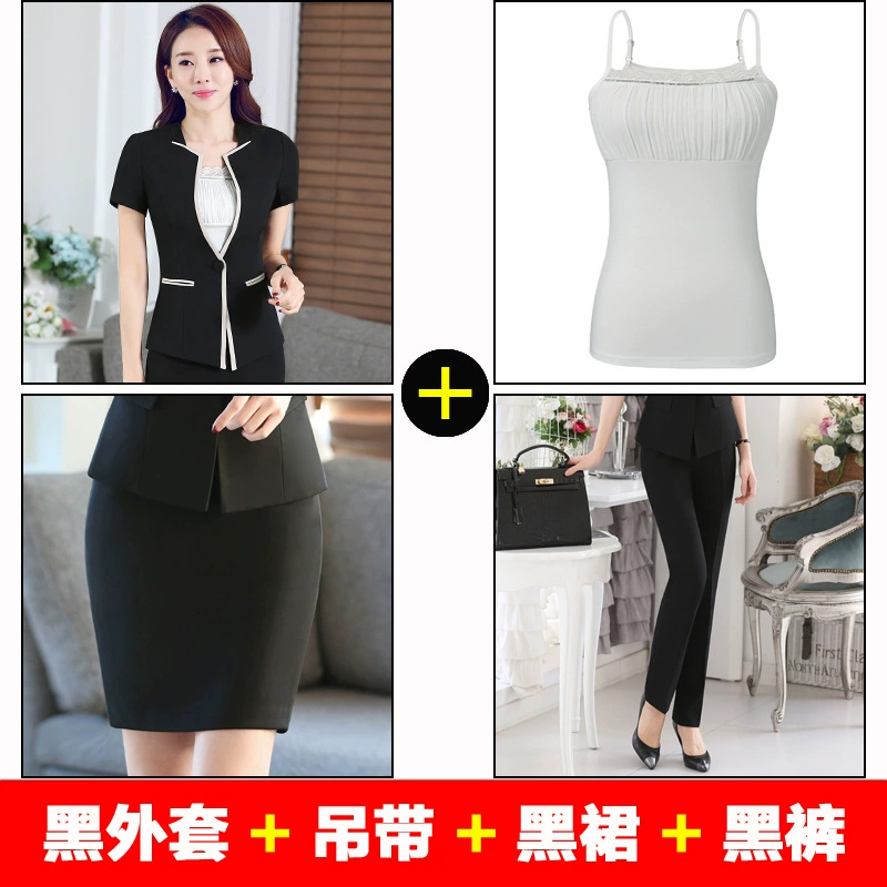 Spring red set, with short sleeve, slim fit, Korean style