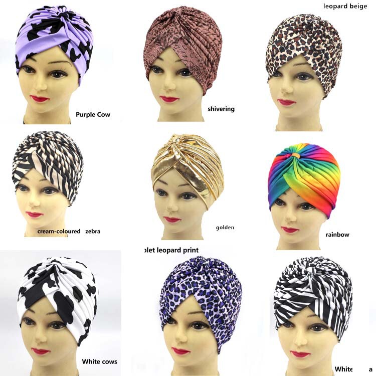 Leopard Print Watermelon Hat, Fashionable Unisex Headscarf Hat, Street Dance Hat, Yoga Hat, Indian Turban Hat