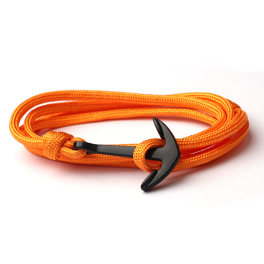 Anchor Pattern Men's Unisex Retro Bracelets Anchor Alloy Braid Handmade Men's Chain Bracelets