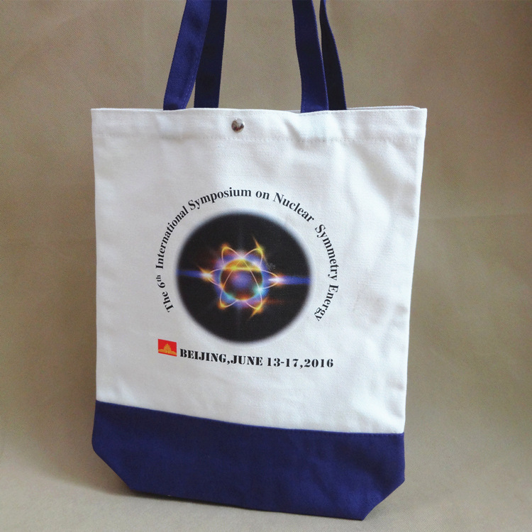 拼接手提帆布袋 休闲购物棉布袋 礼品促销棉布袋