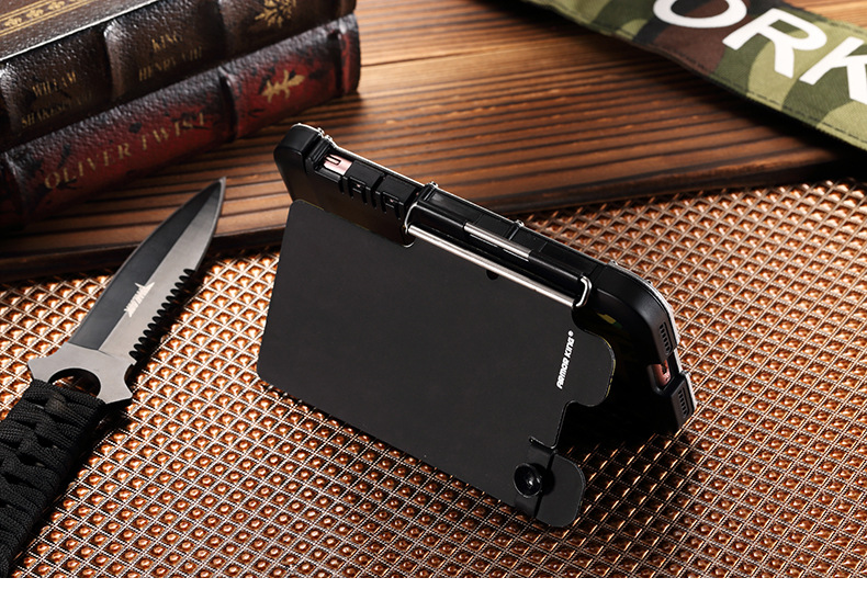 Armor King Iron Man Luxury Shockproof Stainless Steel Aluminum Metal Flip Case Cover for Apple iPhone 7 Plus & iPhone 7