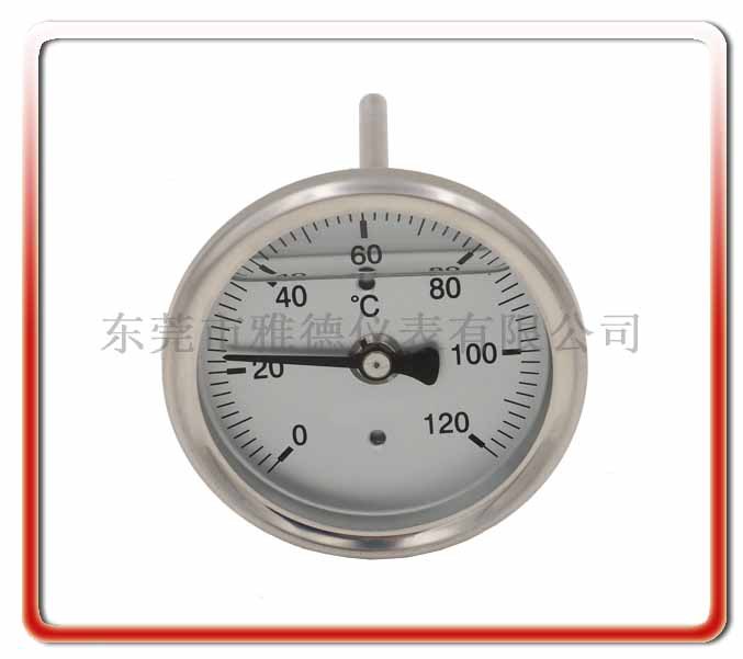 温度计厂家直销60MM轴向全不锈钢双金属温度计耐震温度计温度表