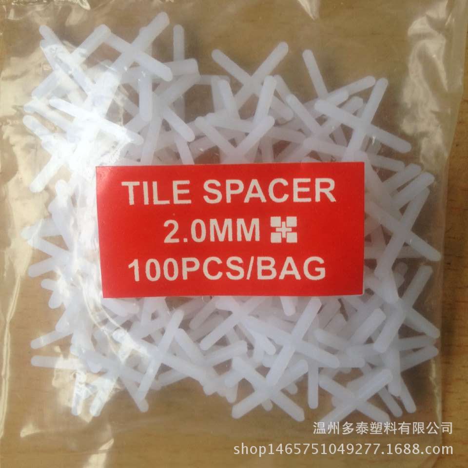 2.0mm 瓷砖定位器  塑料十字架 卡子墙砖砖缝PE材质工具地砖