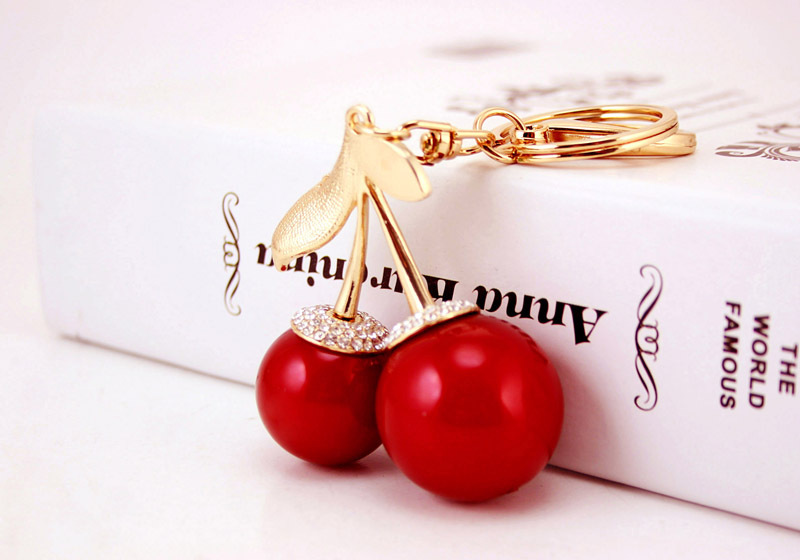 Zinc alloy Material Cherry Pattern Cute Cherry Zinc Alloy Unisex Keychain