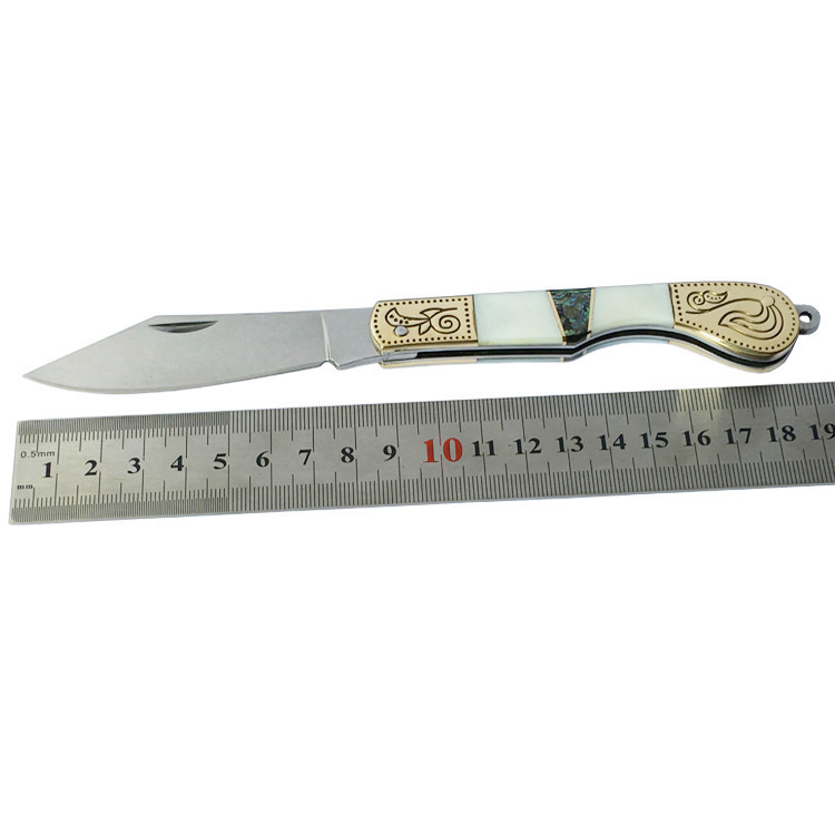 不锈钢多功能水果刀精美贝壳小刀日用削皮刀口袋刀快递开箱折叠刀