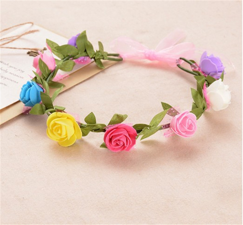 South Korea Foreign Trade Original Single Big Flower Headband Flower Girl Bride Garland Headdress Photography Accessories Children Hair Accessories display picture 3