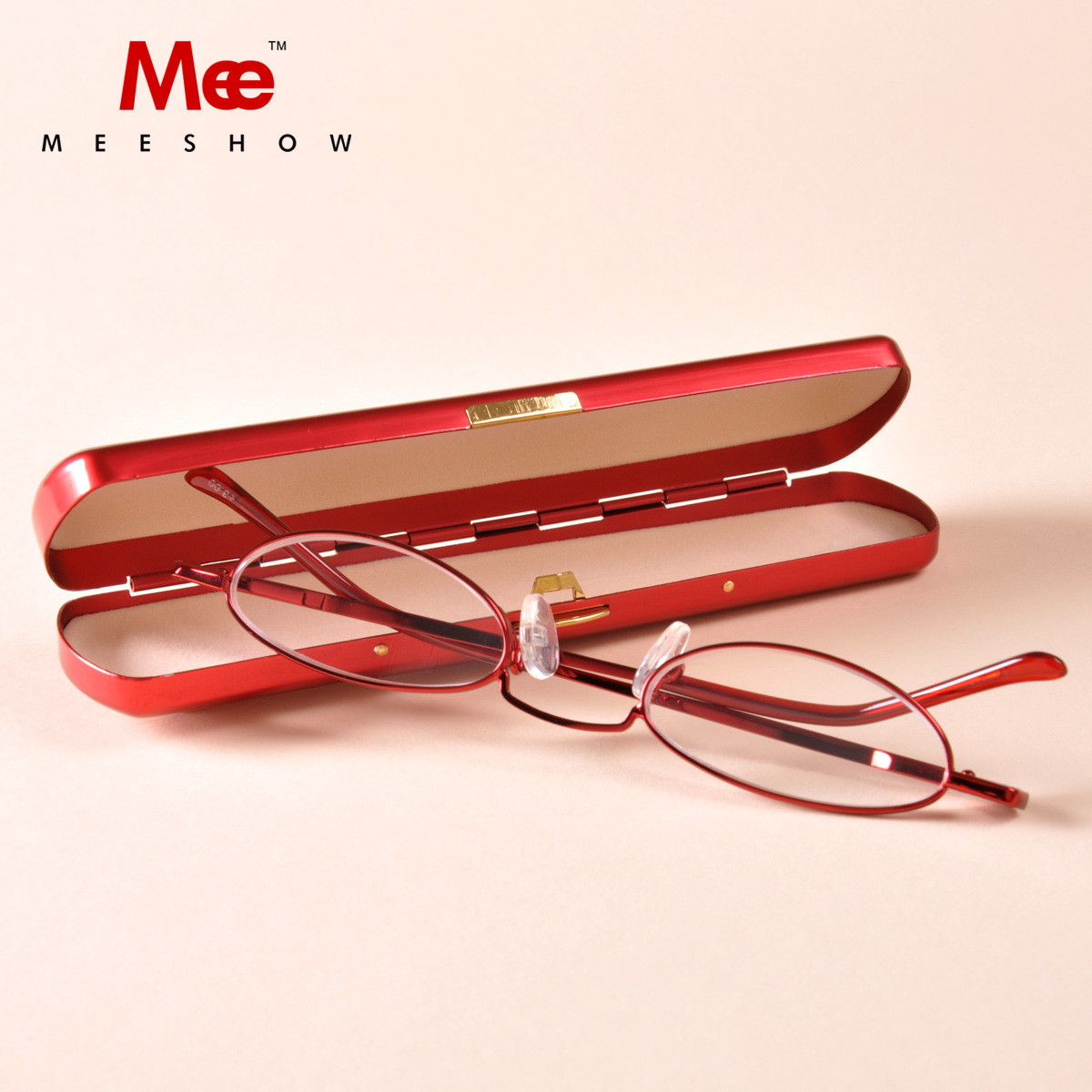 高品质轻盈笔筒便携老花镜 男女金属老花眼镜 优质不锈钢 含盒