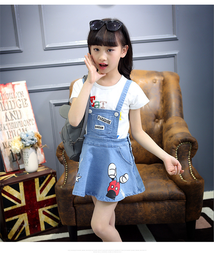 寒冰紫雨 女神范时尚牛仔背带裙 5-6-7-8-9-10-