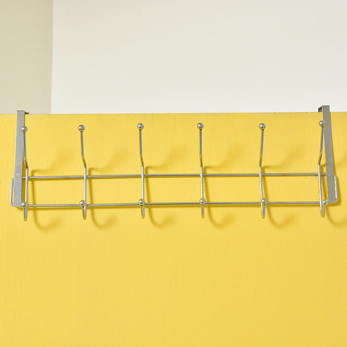 Iron Creative Seamless Door Back Clothes Hook Nail-free Hook Double Row Clothes Hanger 6 Hooks Door Rear Hanger Manufacturer Wholesale