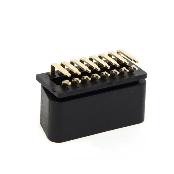 90 ° позолоченный штекер 16pin OBDII 90 градусов разъем OBD2 DIY соединительной линии