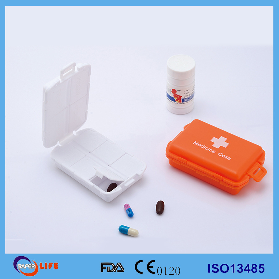 十格大号翻盖药盒  双层双盖折叠10格药丸盒 上下盖分隔医药盒