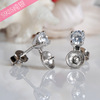 Earrings from pearl, zirconium, accessory, silver 925 sample