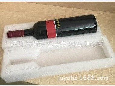 深圳聚优优质供应珍珠棉红酒内衬包装 酒瓶珍珠棉缓冲内衬包装