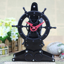 妙刻品牌 海盗船舵手 齿轮钟 机械外观艺术钟表 礼赠品 新奇特