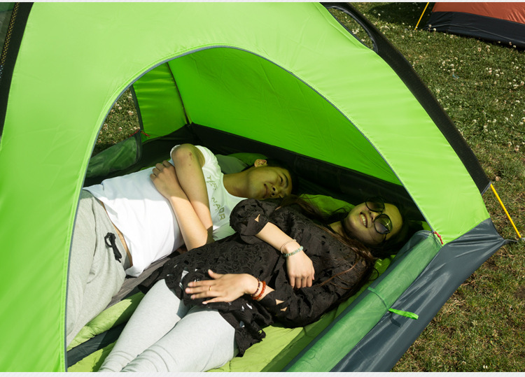 Wholesale pinnacle double-layer outdoor 2-3 people camping rainproof breathable aluminum pole glass pole tent