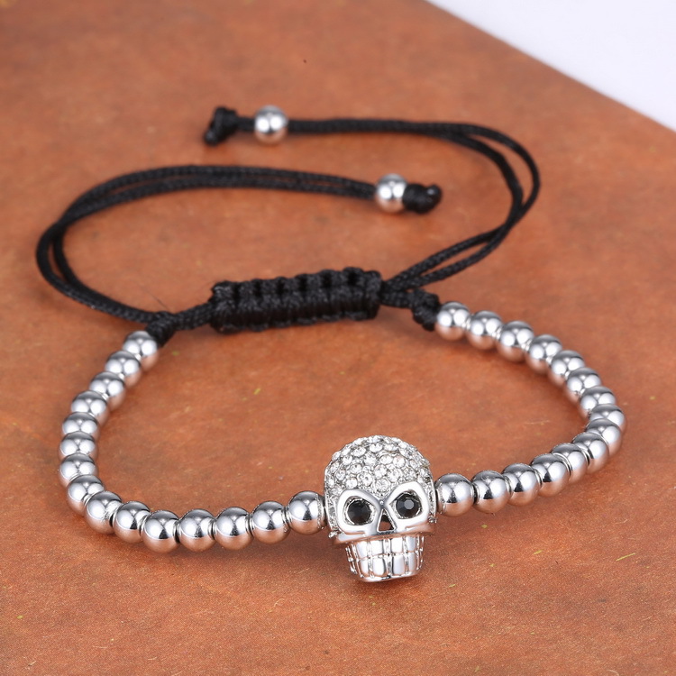 Fashion Skull Copper Plating Zircon Bracelets 1 Piece