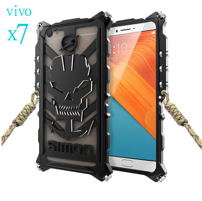 SIMON Mechanical Arm Skull Punk Premium Aluminum Metal Bumper Shockproof Case Cover for vivo X7 & vivo X7 Plus