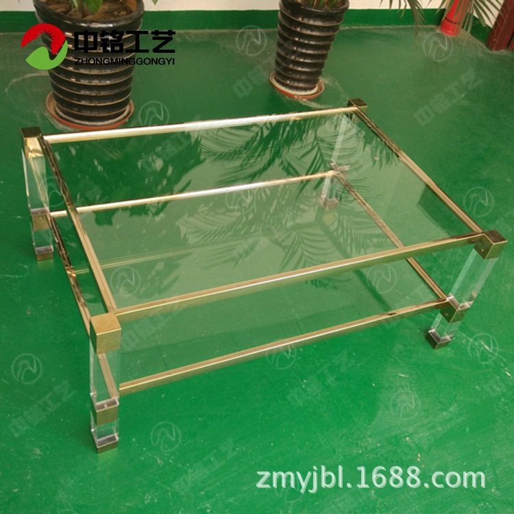 方形透明亚克力桌子订制 办公室有机玻璃桌子 豪华家具亚克力茶几