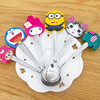 Cartoon cute spoon, silica gel fashionable handle stainless steel, coffee mixing stick