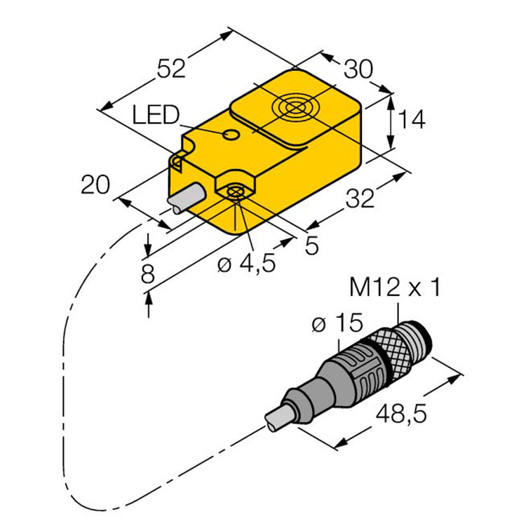 图尔克TN-Q14-0.15-RS4.47T高频读写头RFID读写器