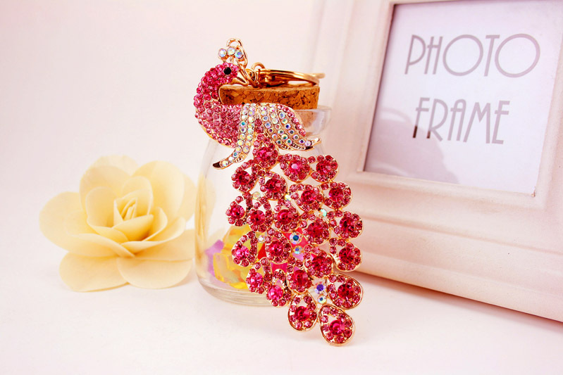 56g Weight Travel Occasion Alloy, Metal Material Animal Pattern Unisex Gender Dark Blue, Lake Blue, Pink, Purple, Blue, Yellow Color Chinese Style Creative Cute Diamond Keychain 15