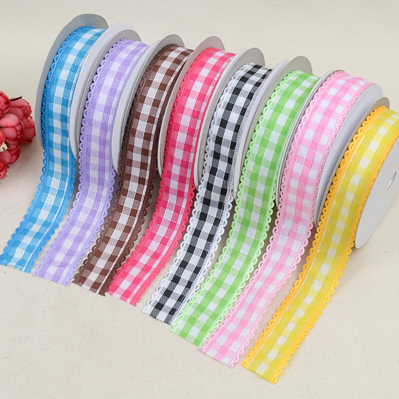 现货彩色格子印花织带涤纶箱包装饰织带礼品包装服装辅料配饰