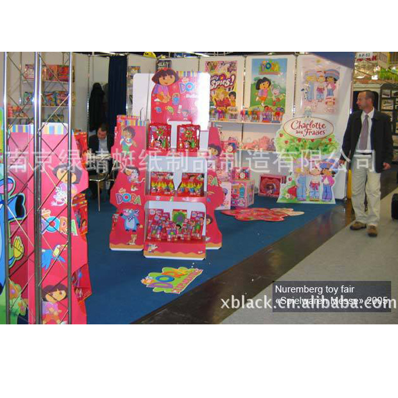 【工厂批发】纸货架 定制展会超市儿童玩具促销落地纸展示架