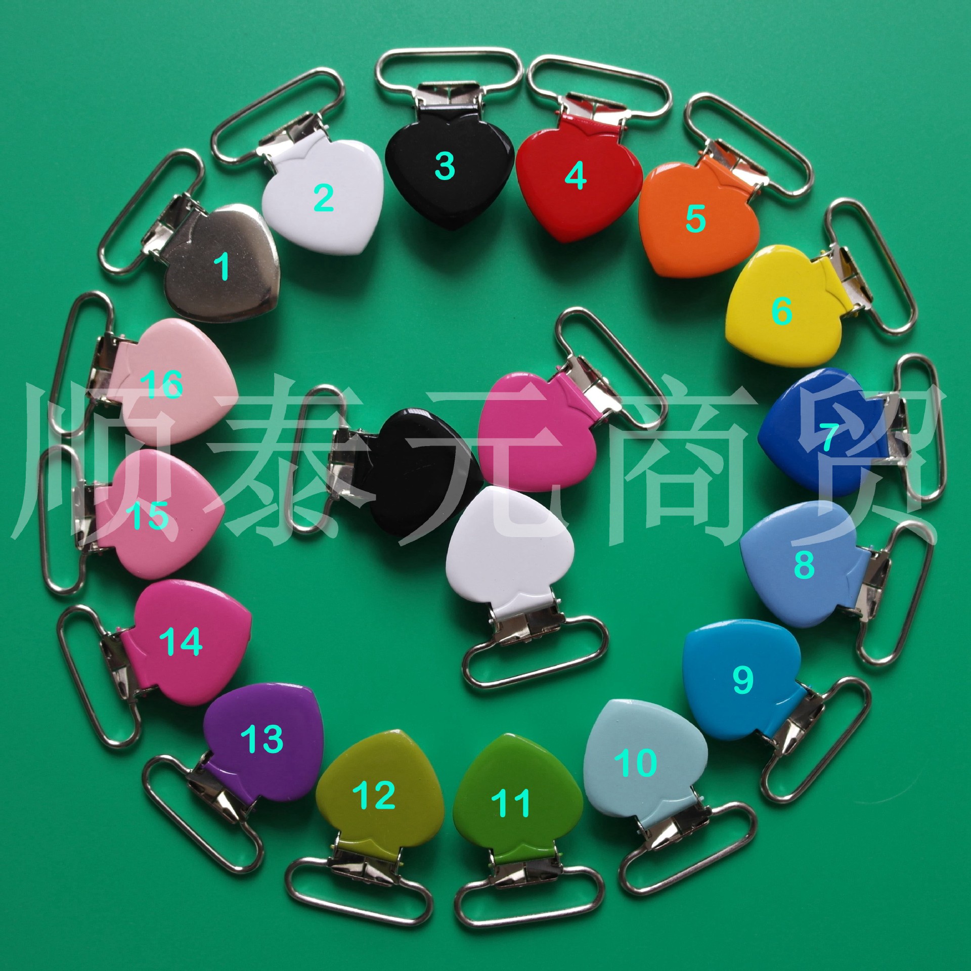 DIY金属背带夹创意心形背带扣鸭嘴扣吊袜夹服装辅料配件批发