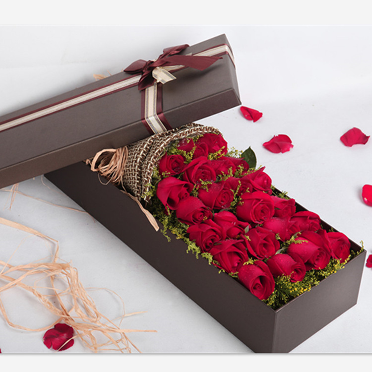鲜花盒 鲜花盒子长方形礼品盒 情人节鲜花盒鲜花精品纸盒