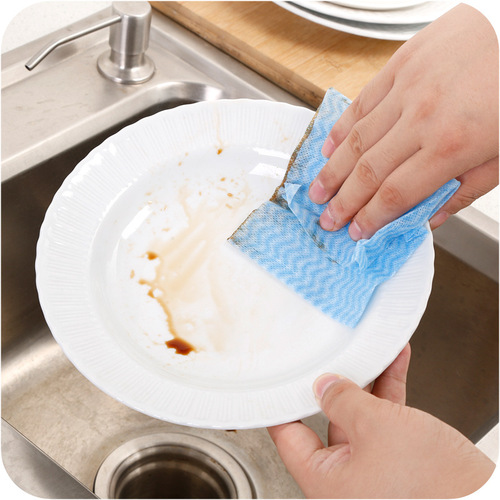 T2156 Disposable non-woven no-wash rag 80-pack kitchen multi-purpose removable dishwashing cloth