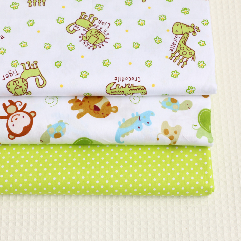 全棉斜纹卡通印花布 幼儿园宝宝床品面料  手工DIY拼布纯棉布料