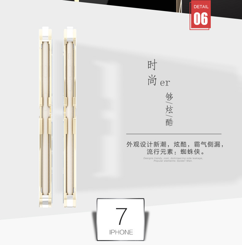 CECIL Spider-Man Aerospace Aluminum Shockproof Metal Shell Case Cover for Apple iPhone 7 & iPhone 7 Plus