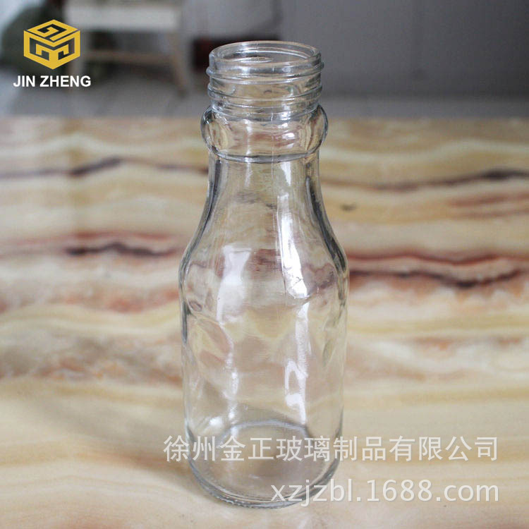 厂家批发 新款螺口瓶 330ml玻璃果汁瓶饮料瓶果酒瓶