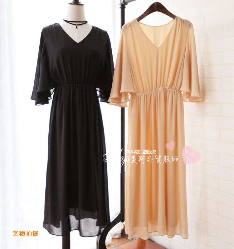 【女神連衣裙OP】韓版*超垂墜感~超長裙飛袖設計