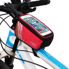 B-SOUL bicycle bag touch screen mountain bike saddle bag upper tube bag mobile phone bag cycling equipment 5 5.7 inches