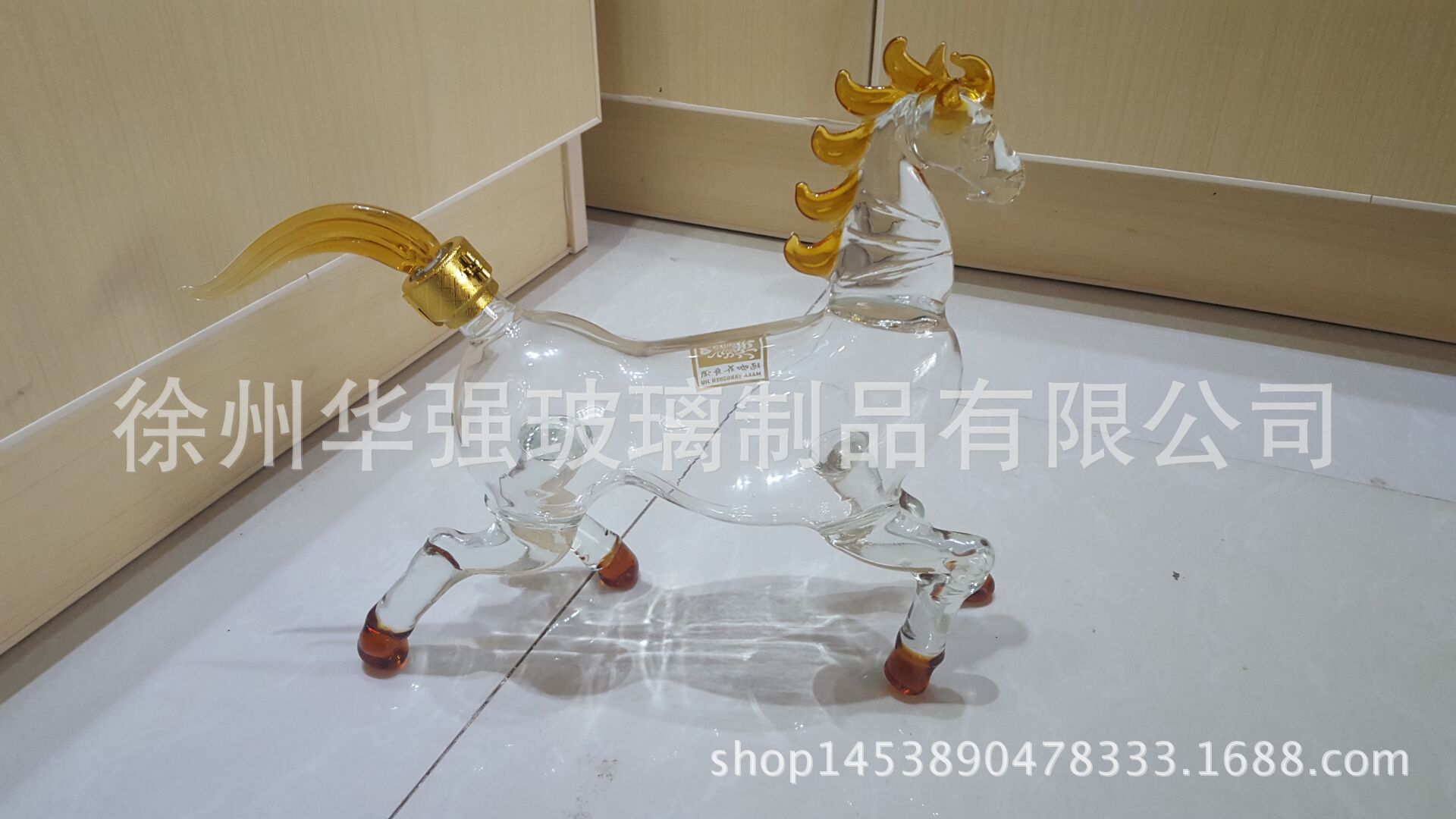 工艺酒瓶马形十二生肖玻璃工艺酒瓶艺术酒瓶500ml低价热销