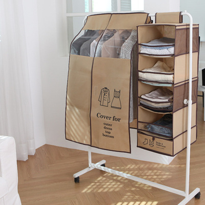 厂家直销时尚家居 衣物防尘袋 简易衣服整理 耐用4层隔子收纳盒