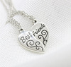 Metal pendant heart-shaped, necklace engraved, European style
