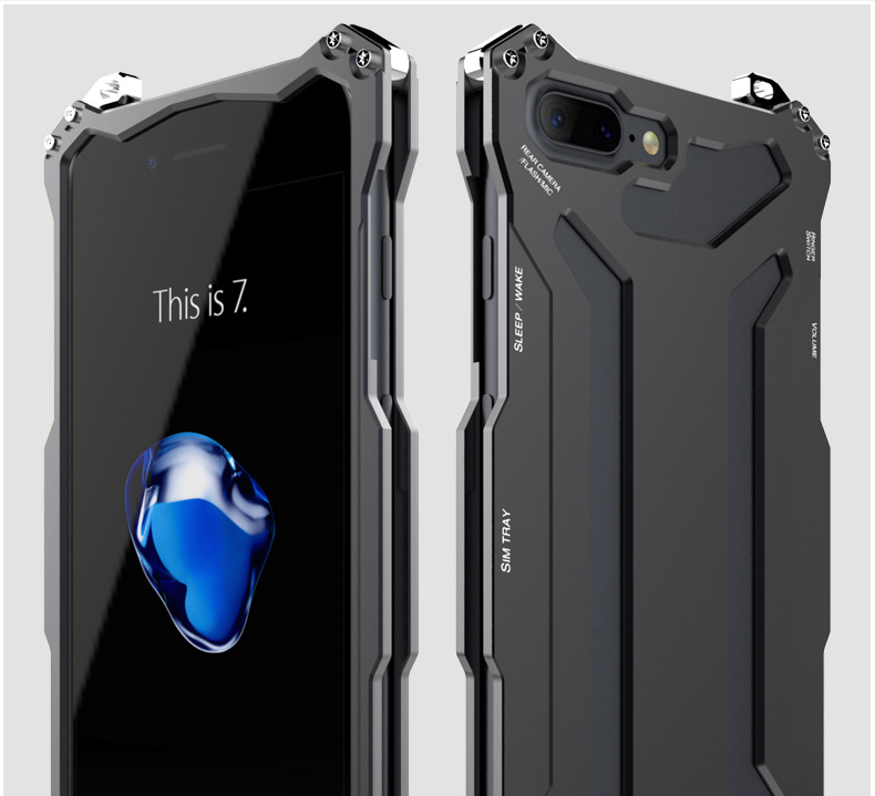 R-Just Gundam Aerospace Aluminum Contrast Color Shockproof Metal Shell Outdoor Protection Case for Apple iPhone 7 Plus